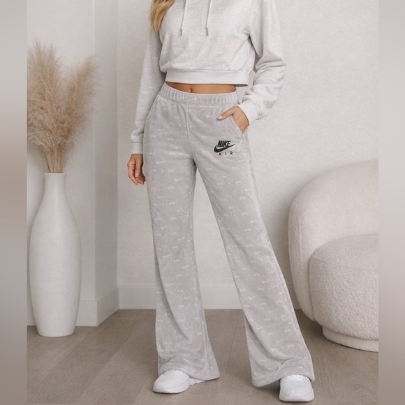 Nike Pants - Nike Air Velvet Bell Bottom Sweatpants Size S Gray Velour Y2K Lounge Pants